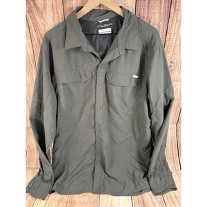 Columbia Men's Shirt‎ Silver Ridge DARK GREEN Long Sleeve XL XLARGE